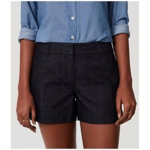 LOFT Blue Denim Dark Wash Classic Rivera Shorts